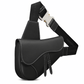 Grained Calfskin Saddle Bag - Black