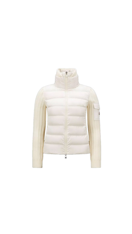 Padded Wool Cardigan - White