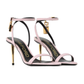 Lizard-Embossed Leather Padlock Pointy Naked Sandal - Light Pink