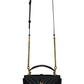 College Mini Chain Bag in Shiny Crackled Leather - Black