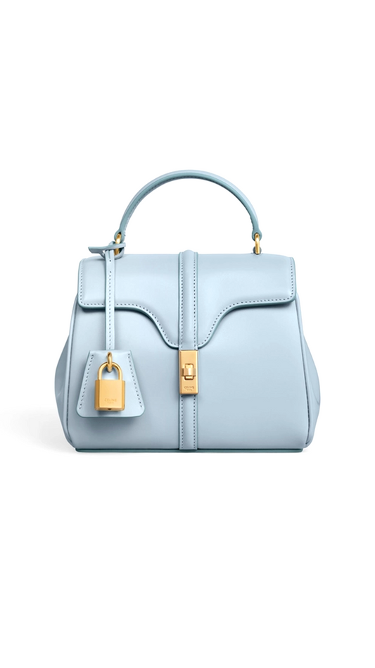 Mini 16 in Satinated Calfskin - Pale Blue