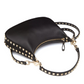 Small Rockstud Hobo Bag in Grainy Calfskin - Black