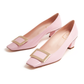 Belle Vivier Metal Buckle Pumps in Patent Leather - Pink