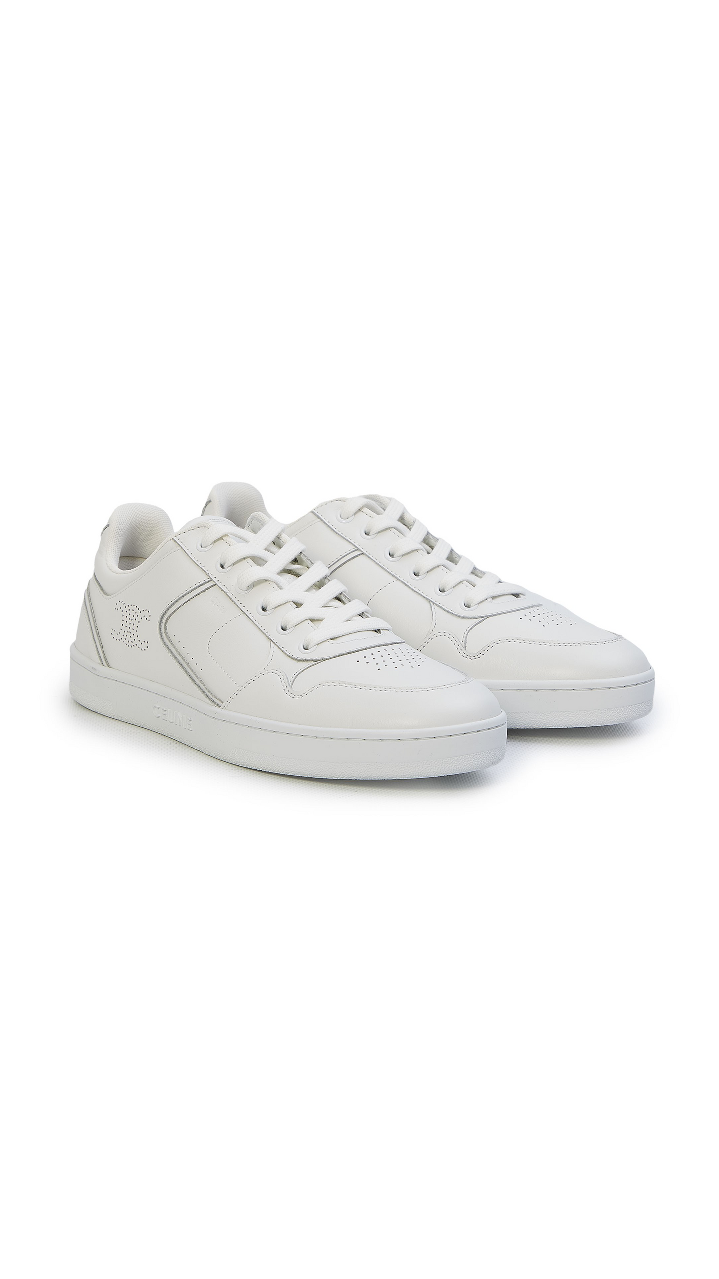 CT-10 Low Lace-up Sneakers in Calfskin - Optic White