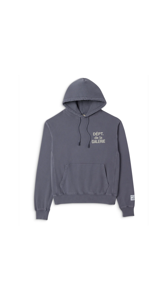 Vintage French Logo Hoodie - Vintage Washed Navy