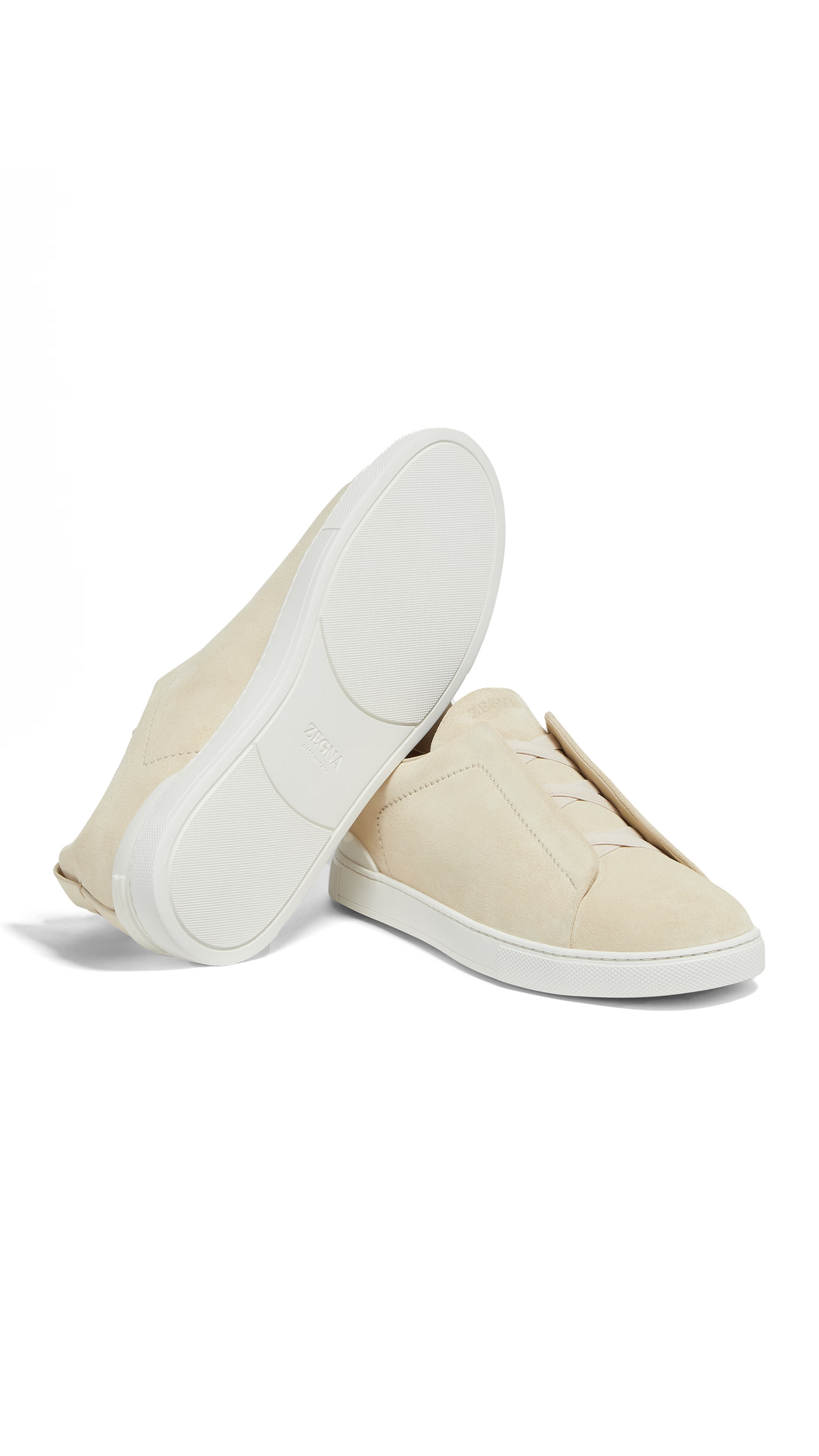 Utility Suede Triple Stitch Sneakers - Beige