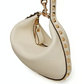 Mini Rockstud Hobo Bag In Grainy Calfskin - Ivory