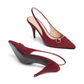 GG Canvas Slingback Pumps - Rosso Ancora