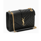 Envelope Medium in Quilted Grain de Poudre Embossed Leather - Black