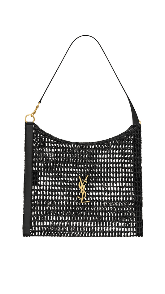 Oxalis Bag in Raffia Macramé - Black
