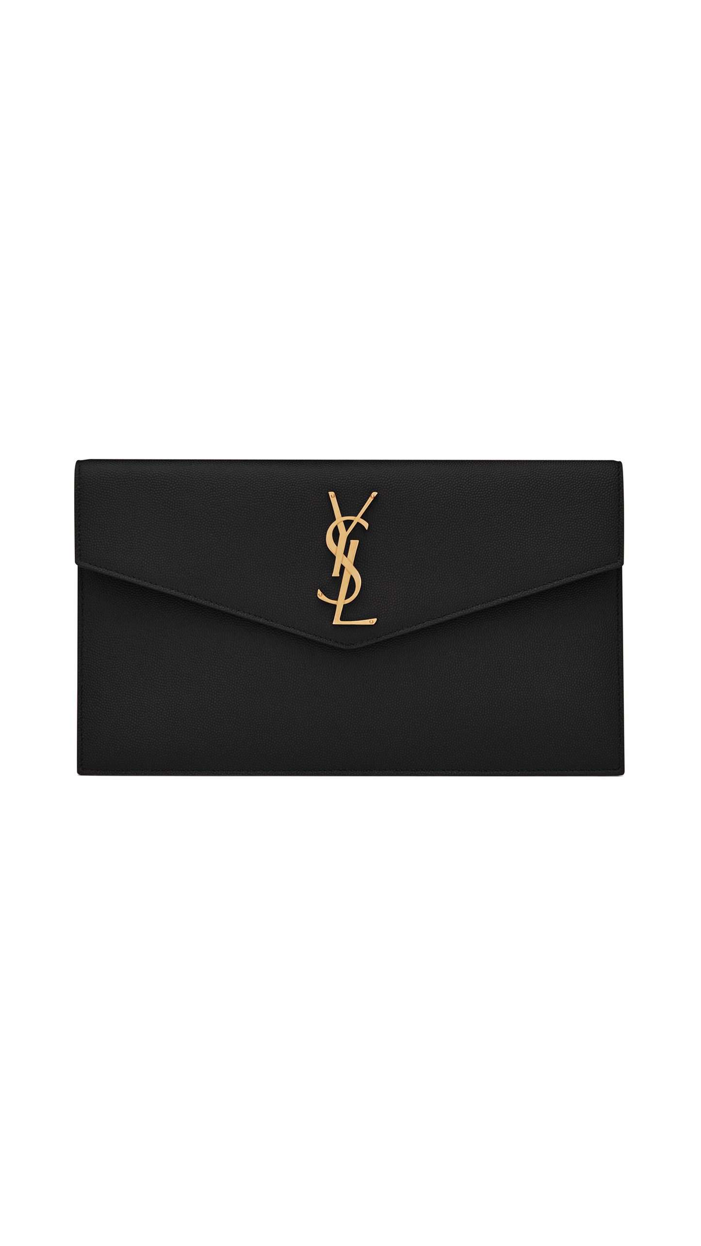 Uptown Pouch in Grain de Poudre Embossed Leather - Black