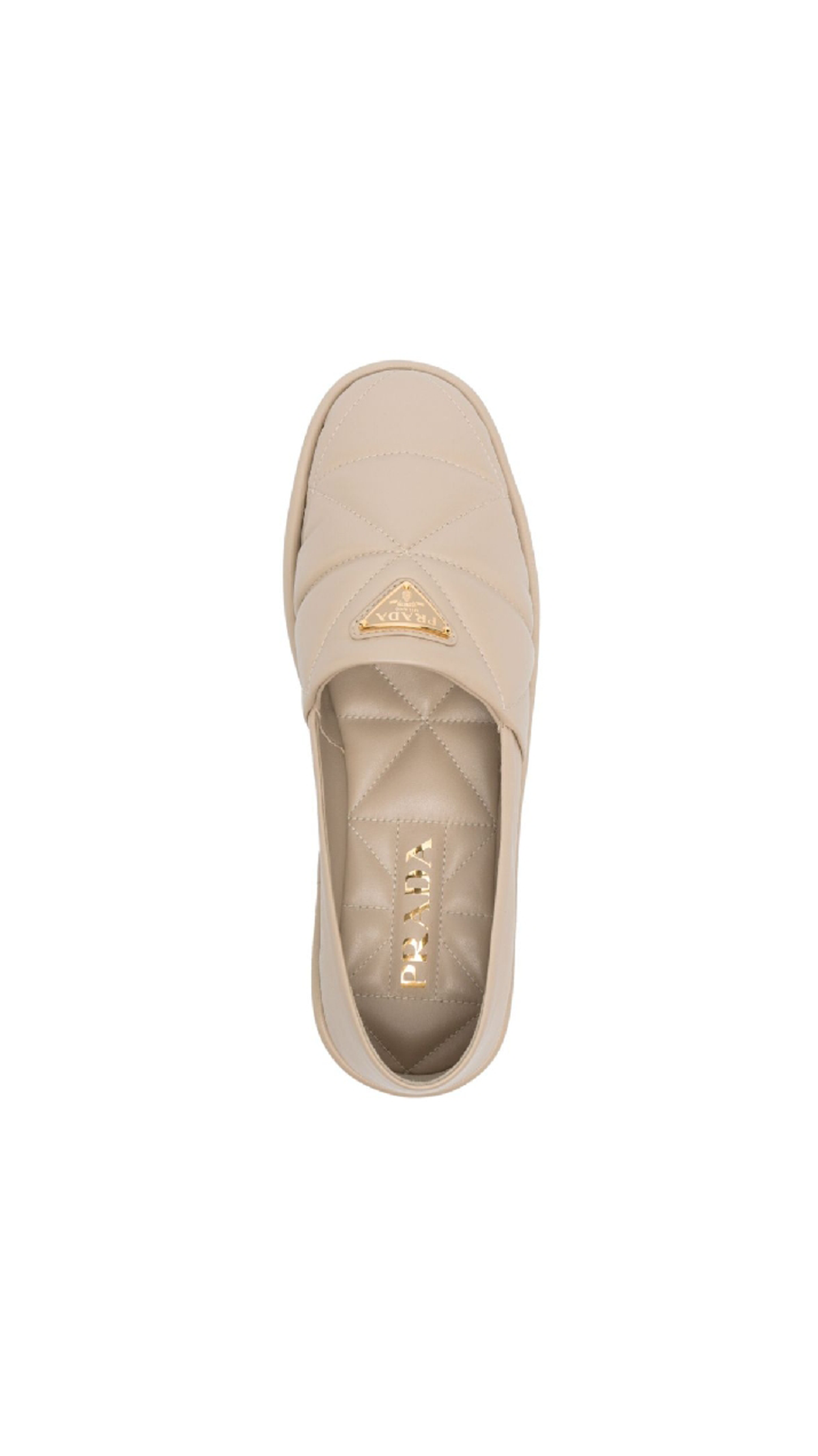 Padded Quilted Nappa Slippers - Desert Beige