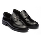 Brushed Leather Loafers - Black