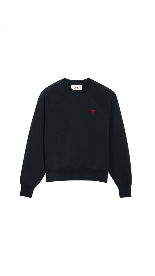 Ami De Coeur Boxy-fit Sweatshirt - Black