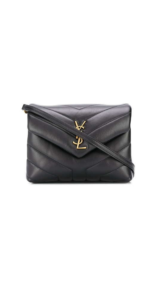 Loulou Toy Strap Bag in Matelassé "Y" Leather - Black