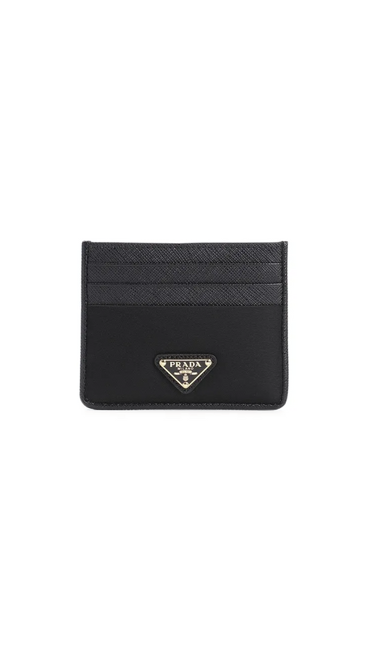 Saffiano  Leather Card Holder - Black - WRONG PICTURE