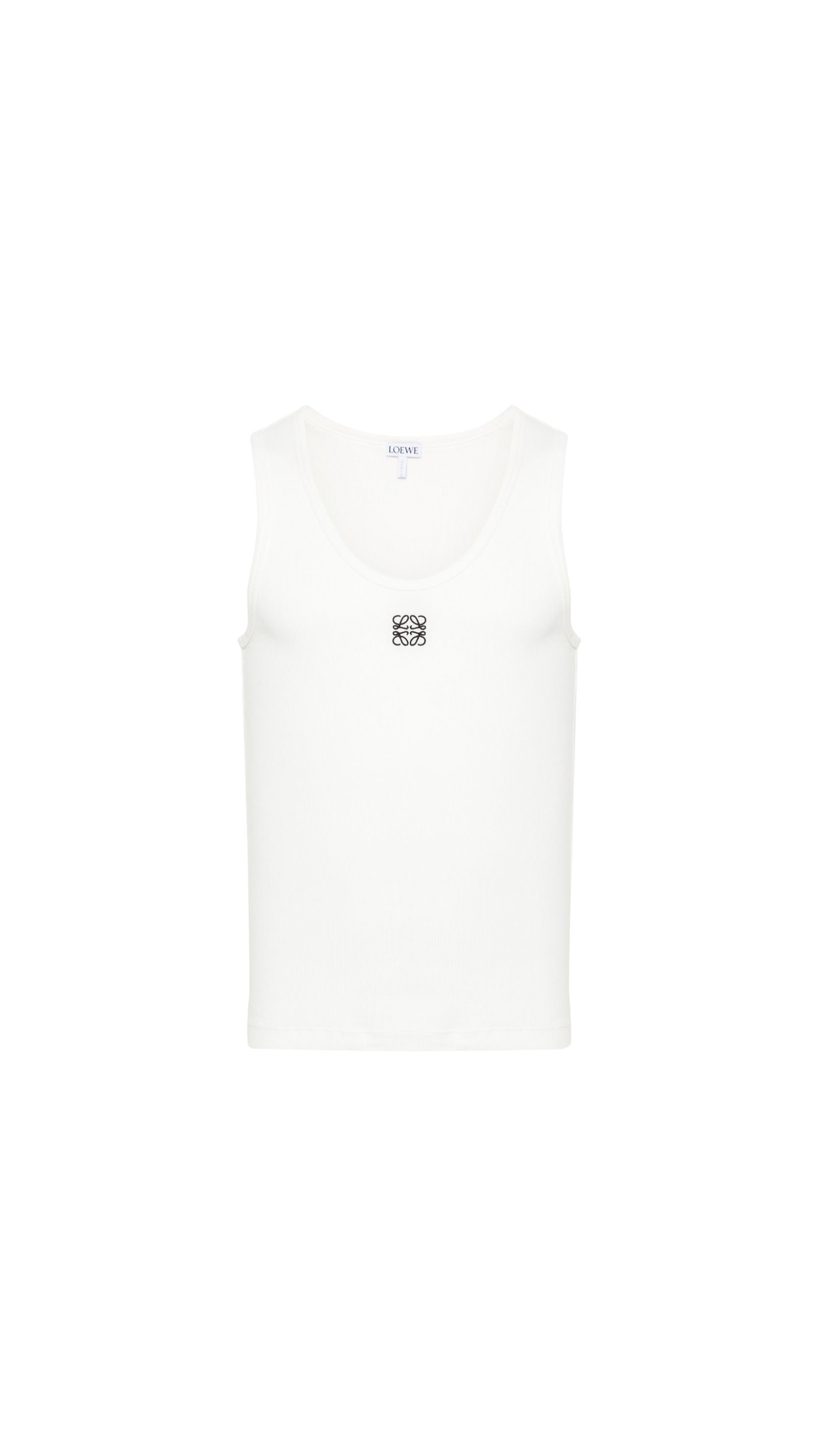 Anagram Tank Top in Cotton - White