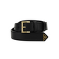Logo Leather Belt - Black/Gold