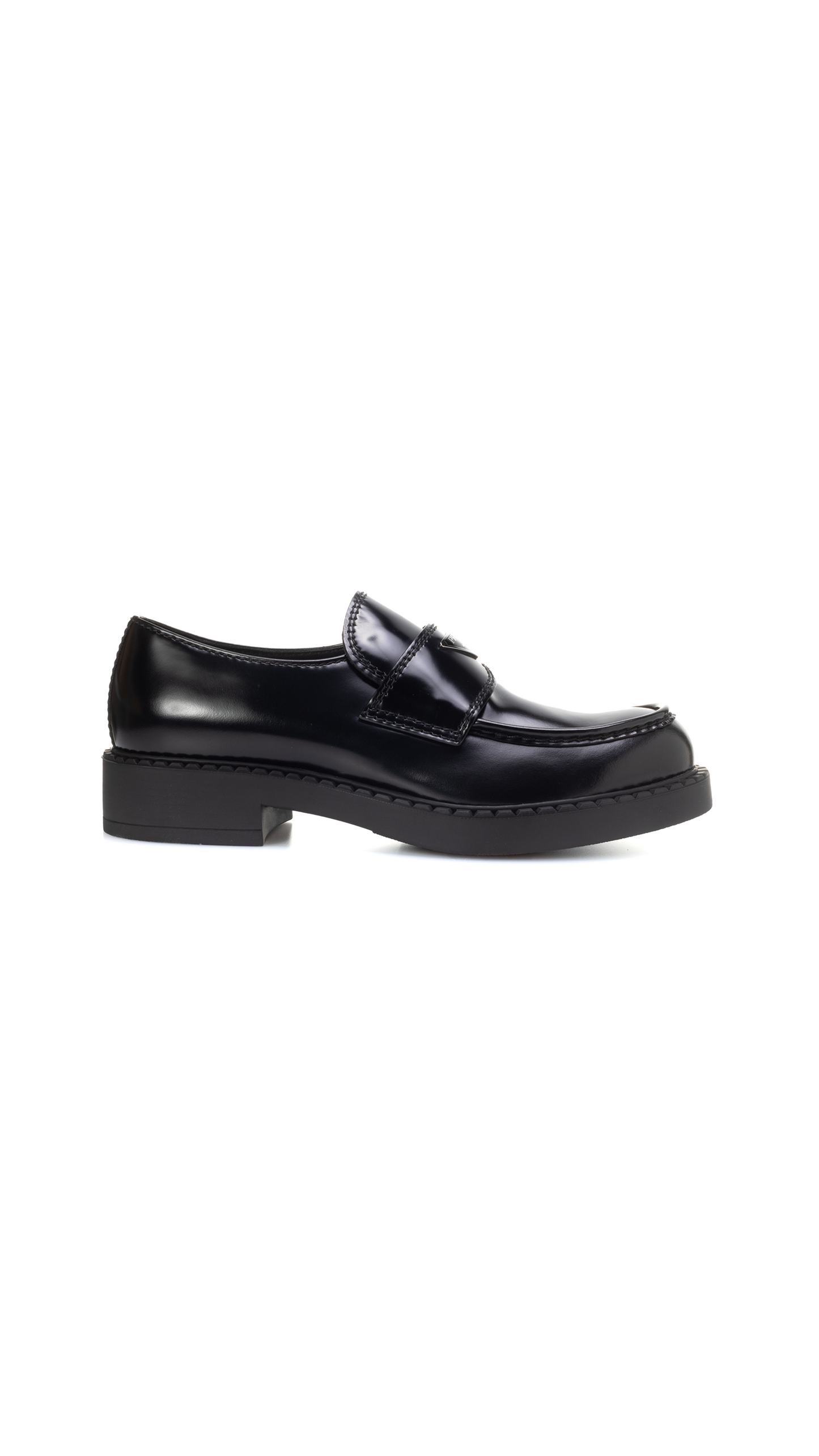 Chocolate Brushed Leather Loafers - Black