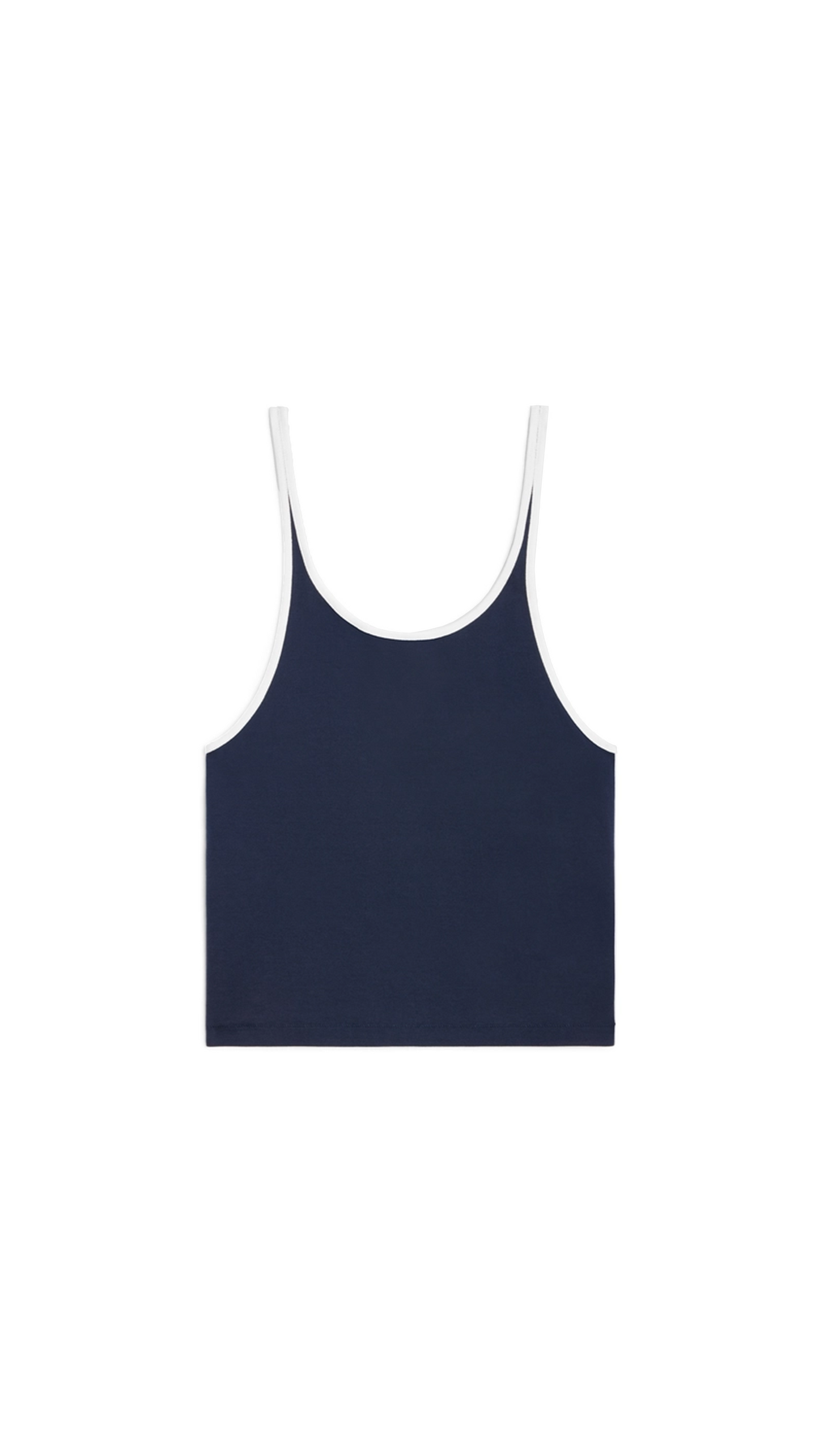Jersey Cotton Tank Top - Navy/White