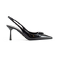 Patent Leather Slingback Pumps - Black