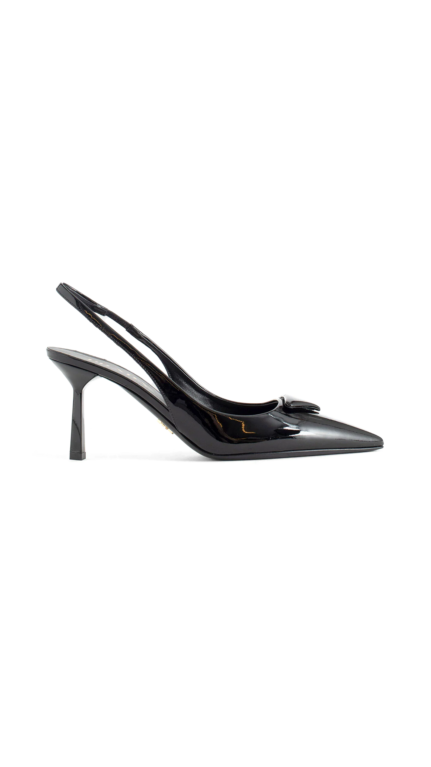 Patent Leather Slingback Pumps - Black