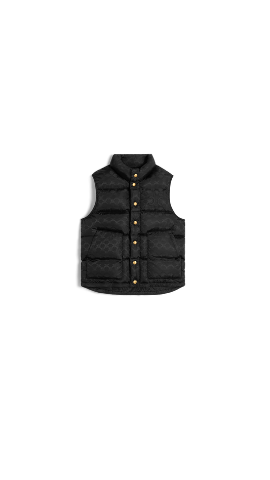 Monogrammed Blouson Jacket in Quilted Nylon - Black