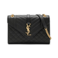 Envelope Medium in Quilted Grain de Poudre Embossed Leather - Black