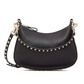 Small Rockstud Hobo Bag in Grainy Calfskin - Black