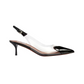 Heart Slingbacks in Patent Lambskin - Black