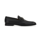 Leather Moccasin with Gancini Ornament - Black
