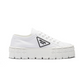 Double Wheel Nylon Gabardine Sneakers - White