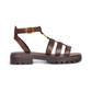 Clea Triomphe Gladiator Sandal in Calfskin - Dark Brown