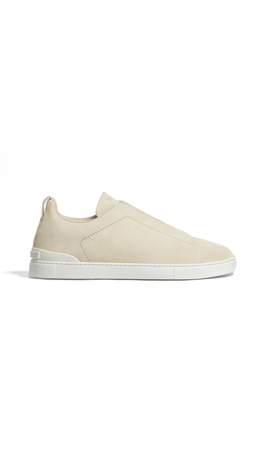 Utility Suede Triple Stitch Sneakers - Beige