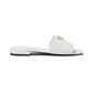 Saffiano Patent Leather Slides - White
