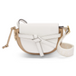 Mini Gate Dual Bag in Soft Calfskin and Jacquard - Soft White/Paper Craft