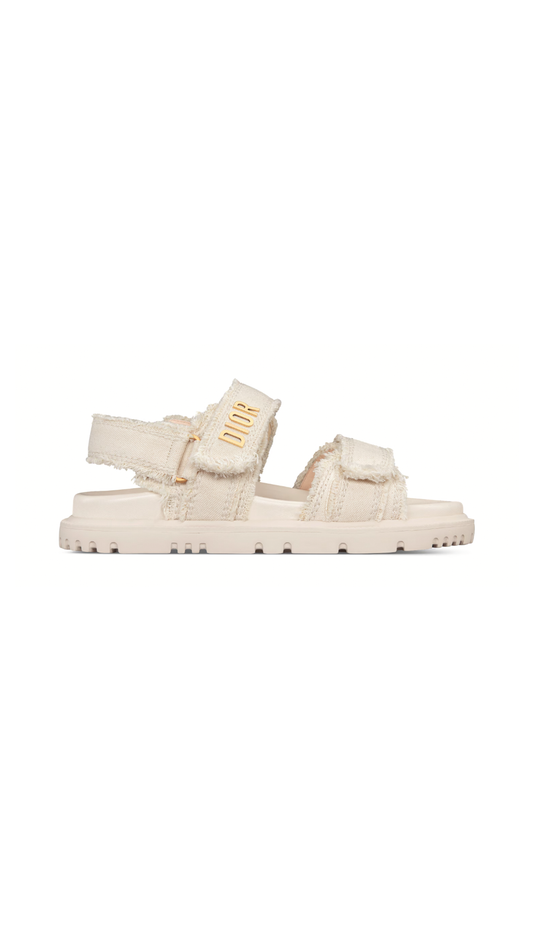 Dioract Cotton Canvas Sandals - Ecru