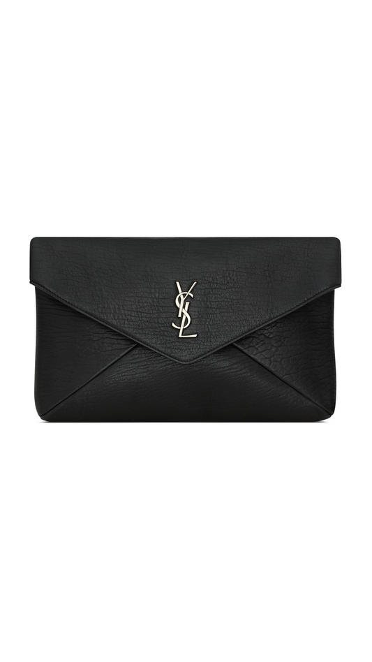 Cassandre Large Envelope Pouch in Lambskin - Black