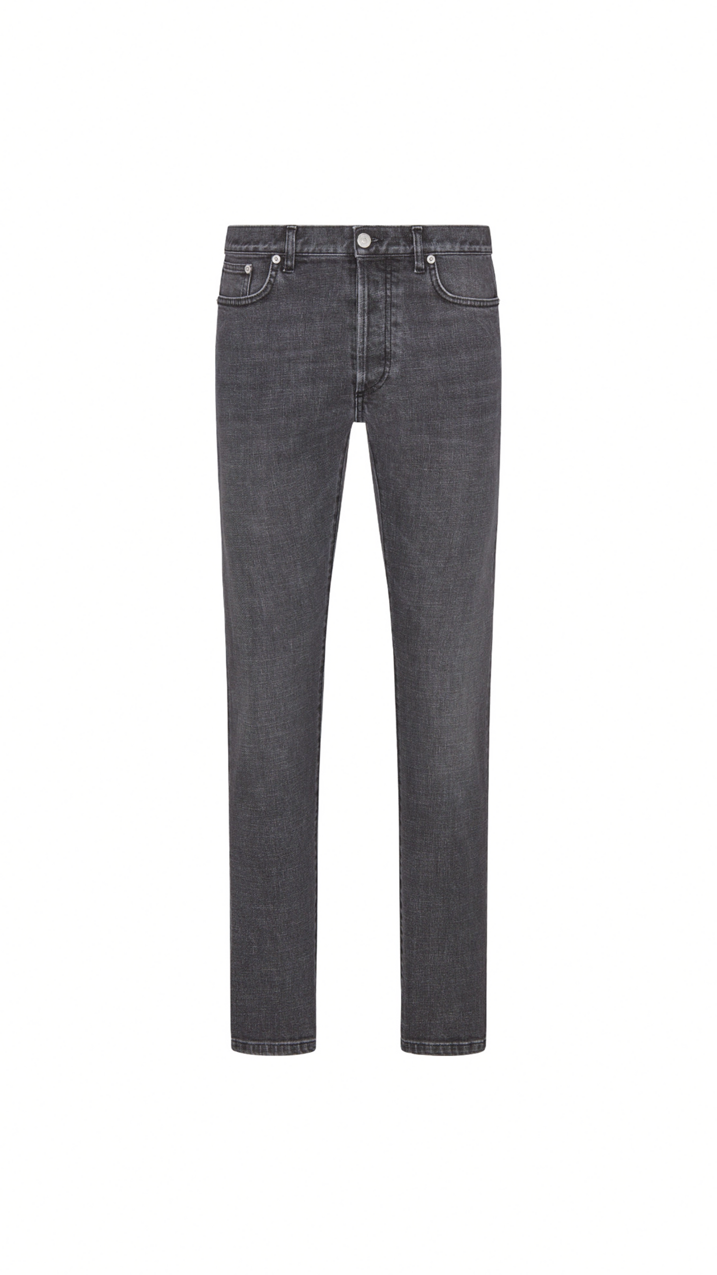 Long Slim Fit Jeans - Faded Black