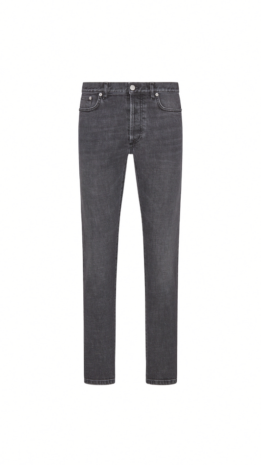 Long Slim Fit Jeans - Faded Black