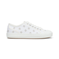 Domino Canvas Sneakers with Silver Embroidery - White