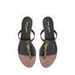 Cassandra Slides in Laminated Metallic Leather - Metal Brown