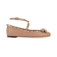 Rockstud Ballerinas in Nappa Leather - Rose Cannelle