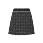 Macrocannage Flared Miniskirt - Black/Silver