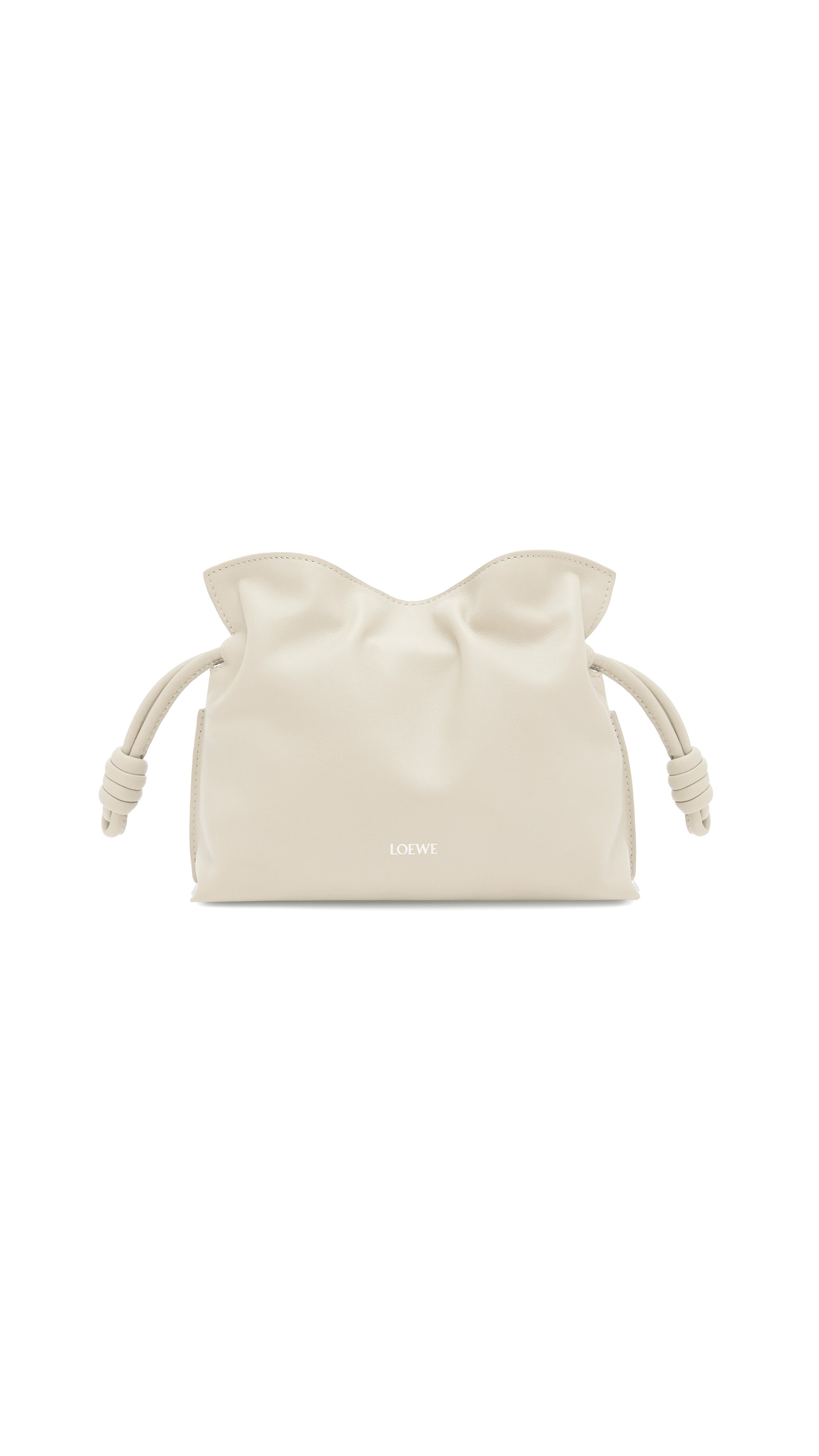 Mini Flamenco Clutch In Nappa Calfskin - Sea Salt