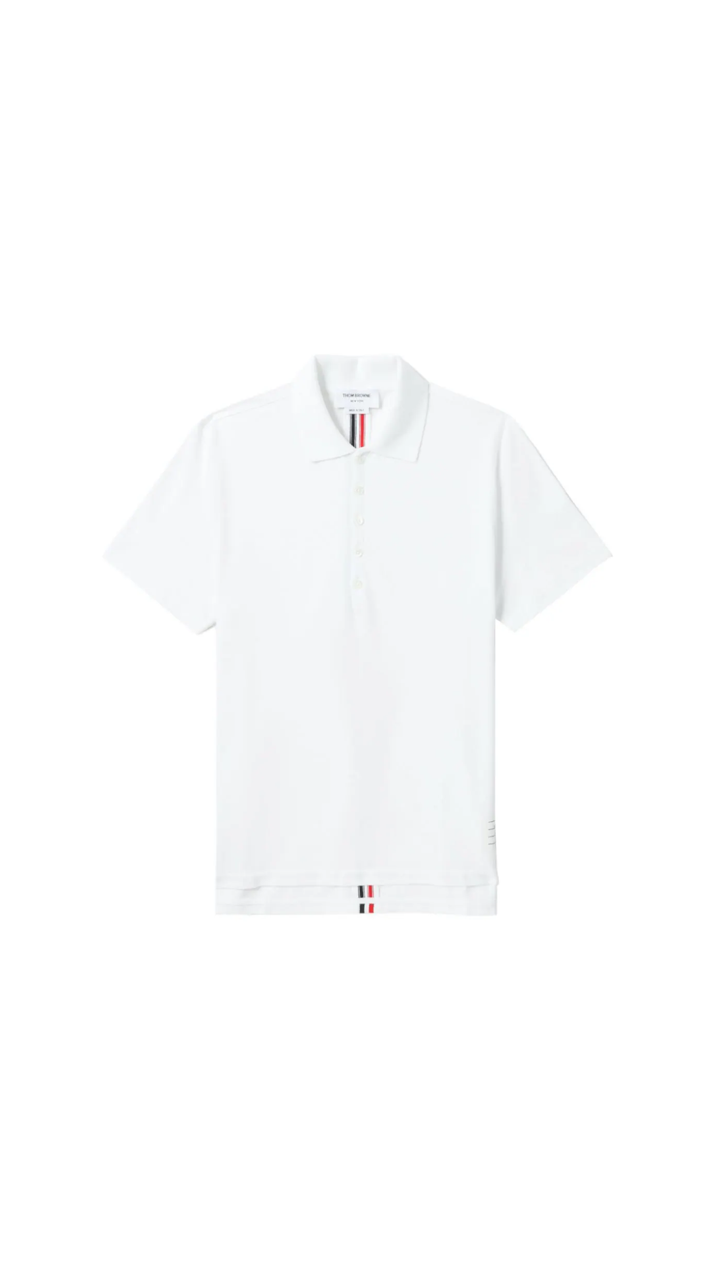 Classic Piqué Stripe Relaxed Polo - White
