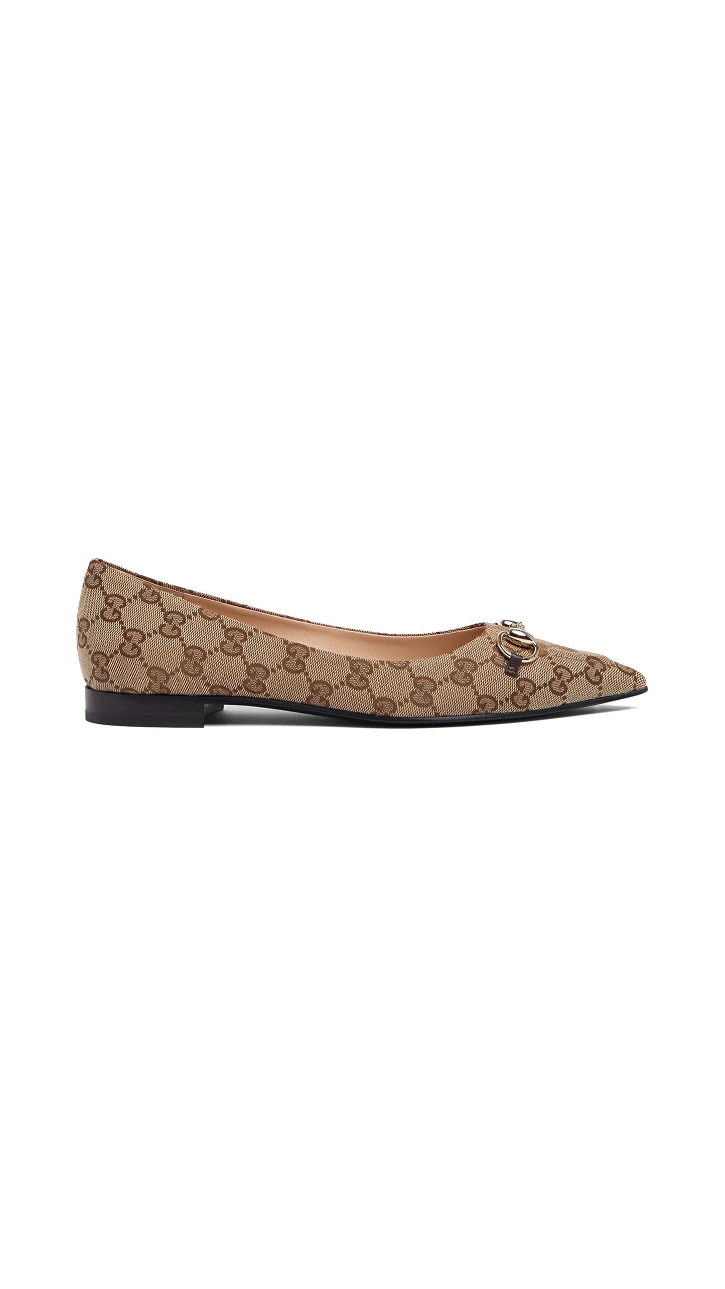 Horsebit Ballet Flat - Beige/Ebony