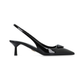 Patent Leather Slingback Pumps - Black