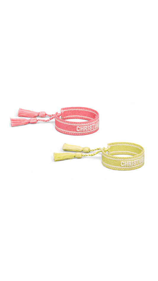 J'Adior Bracelet Set - Pink and Lemon Yellow