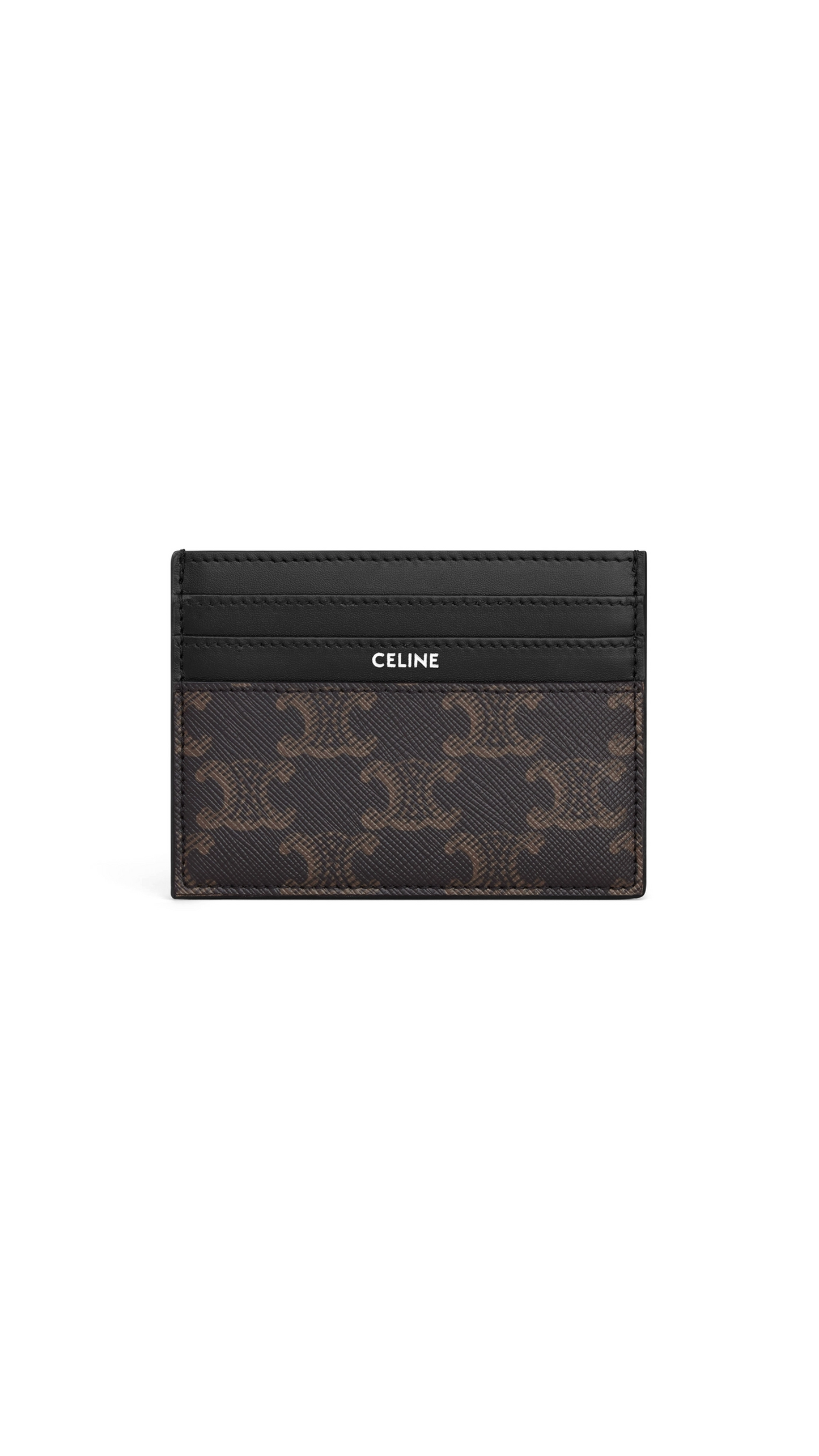 Large Card Holder in Triomphe Canvas and Calfskin - Black